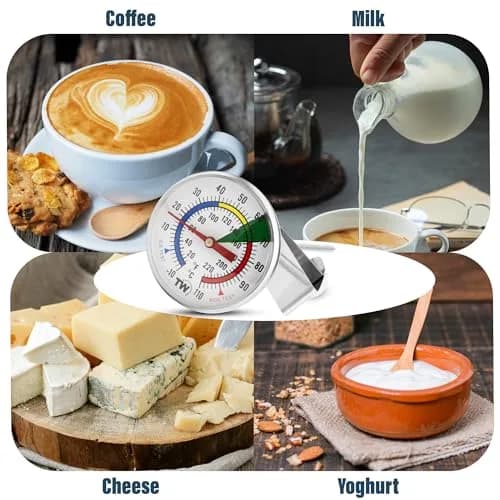 Thermometer World Milk & Coffee Thermometer 165mm Probe | Easy Read Analog Gauge for Steaming Milk, Yogurt, Cheese Making thumbnail 8