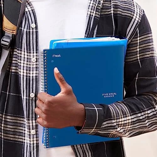 Five Star Spiral Notebook 6 Pack, 5 Subject, College Ruled Paper, 8-1/2" x 11", 200 Sheets Per Notebook | Water Resistant Cover, Study App Compatible thumbnail 6