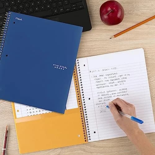 Five Star Spiral Notebook 6 Pack, 5 Subject, College Ruled Paper, 8-1/2" x 11", 200 Sheets Per Notebook | Water Resistant Cover, Study App Compatible thumbnail 7