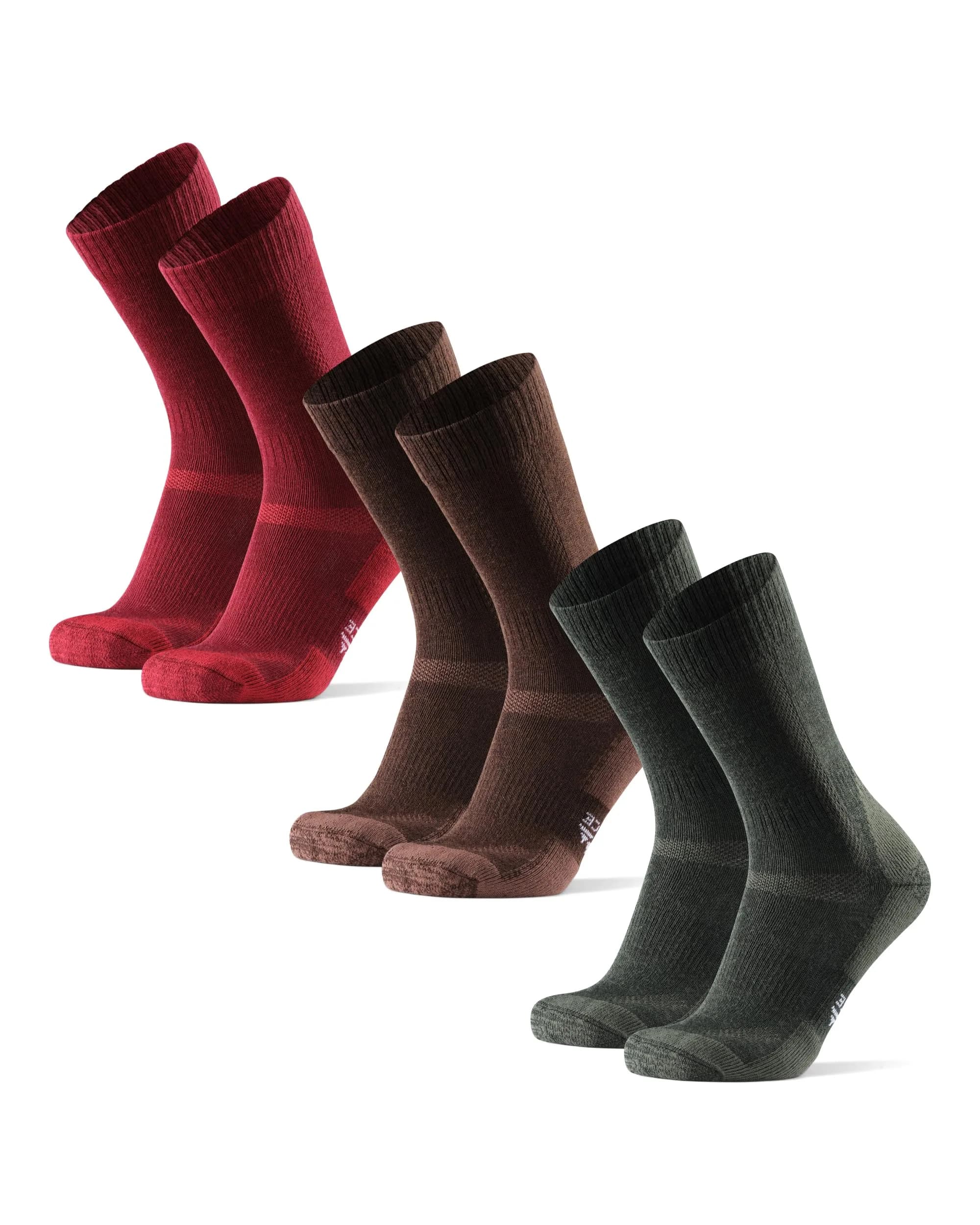 DANISH ENDURANCE Merino Wool Hiking Socks 3-Pack Medium | Crew-Height, Cushioned, Breathable, Anti-Blister