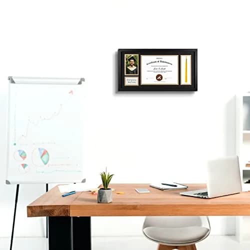 Golden State Art Diploma Frame with Tassel Holder and Photo, Black Wood | Classic Graduation Shadow Box thumbnail 9