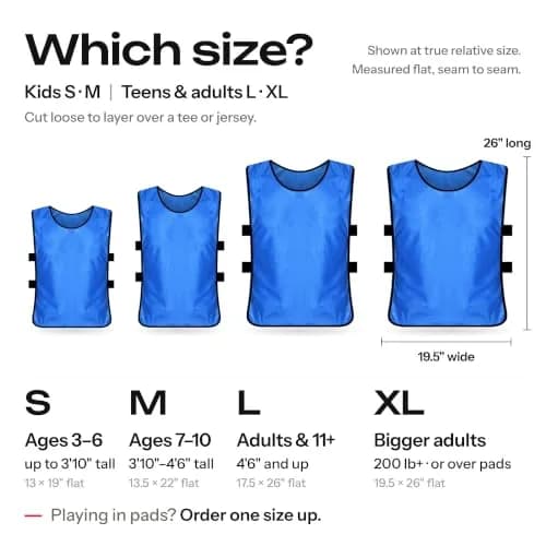 SportsRepublik Pinnies for Sports 12-Pack | Thick & Opaque Soccer & Football Bibs, Adult & Kids, 14 Bright Colors thumbnail 2