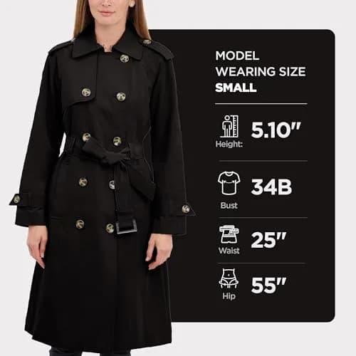 London Fog Women's Double-Breasted Trench Coat 40in Chest | Water & Wind Resistant, Classic Fit (70-120 chars) thumbnail 4