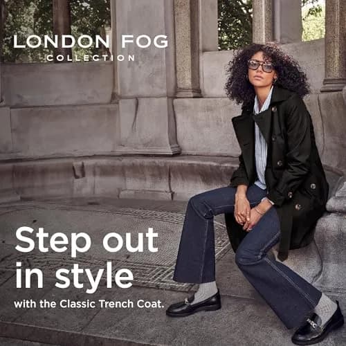 London Fog Womens Double-Breasted Trench Coat X-Small Black | Windproof & Water-Resistant thumbnail 3