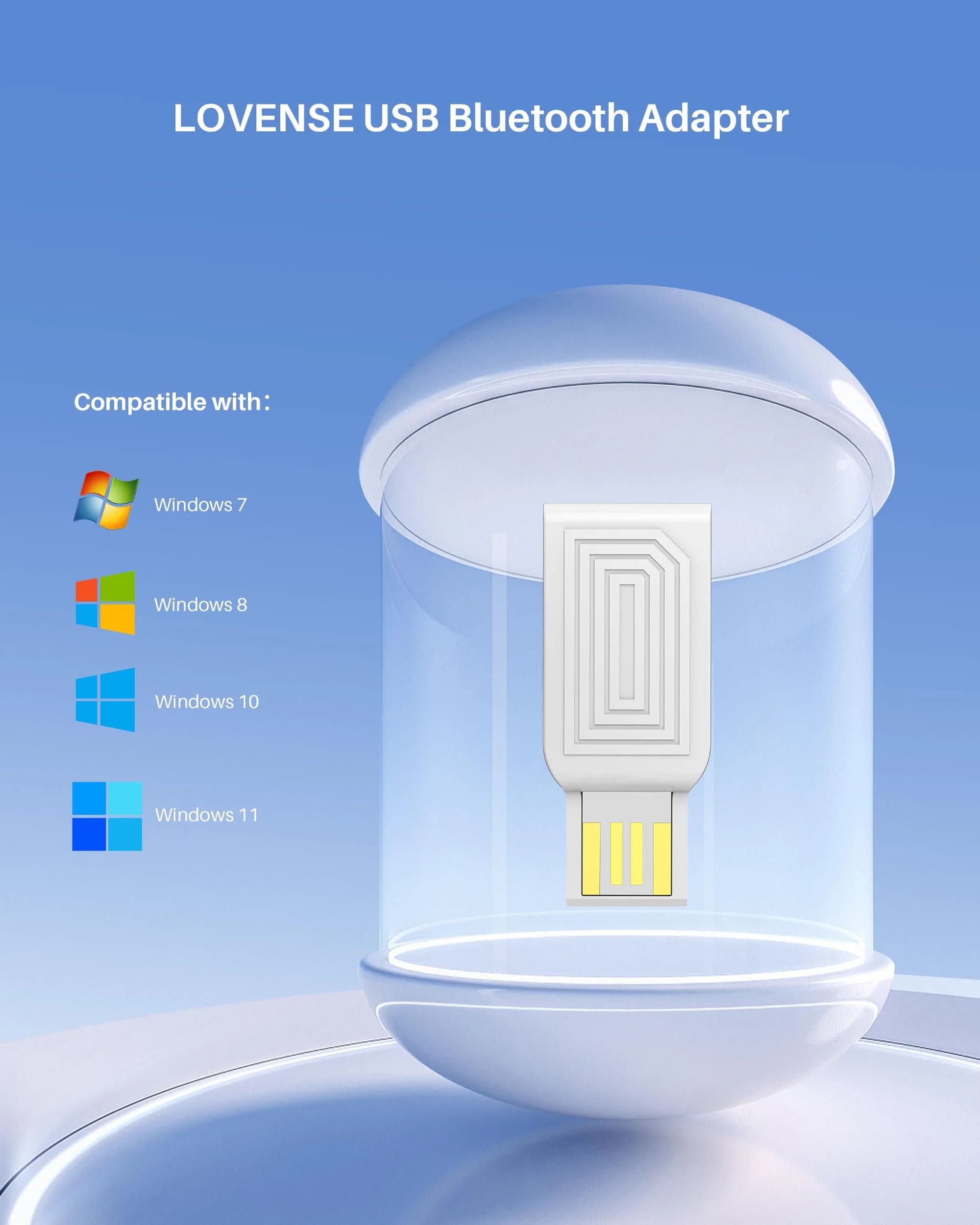 LOVENSE Dongle USB Bluetooth Adapter for PC Laptop Desktop Computer, White | Plug and Play for Windows 7/8/10/11 - view 2