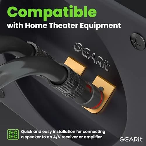 GEARit 12 Gauge Braided Speaker Cable with Banana Plugs 35 ft (10.67 m) | CL2 Rated OFC Copper Wire thumbnail 6
