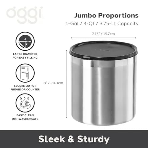 Oggi Stainless Steel Jumbo Grease Container with Removable Strainer and Snug Lid | Large Capacity for Kitchen & RV (70-120 chars) thumbnail 7