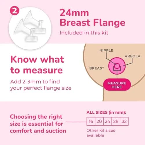 Spectra Breast Pump Accessory Kit with Bottles, 24mm | Compatible with Spectra S1, S2, 9 Plus thumbnail 7