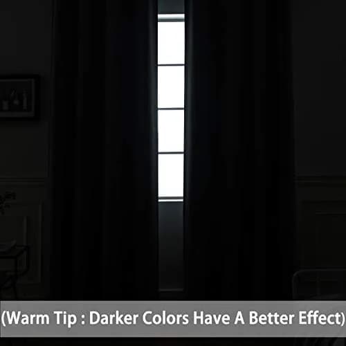 Yakamok Room Darkening Curtains 52x84 inch Coral Orange | Elegant Blackout Panel for Living Room thumbnail 4
