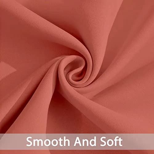 Yakamok Room Darkening Curtains 52x84 inch Coral Orange | Elegant Blackout Panel for Living Room thumbnail 6
