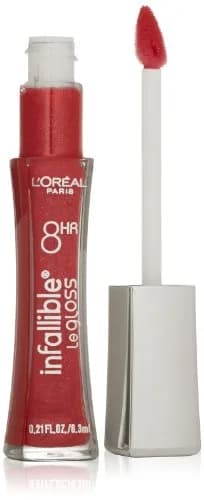 L'Oreal Paris Infallible 8 HR Pro Gloss Cherry Flash 0.21 Fl Oz | Long-lasting, Hydrating Lip Gloss for Women thumbnail 1