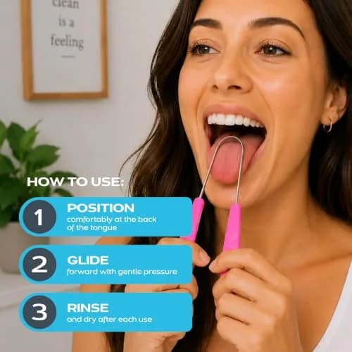 drTung's Stainless Steel Tongue Scraper 2 Pack | Gentle & Effective Oral Hygiene thumbnail 5