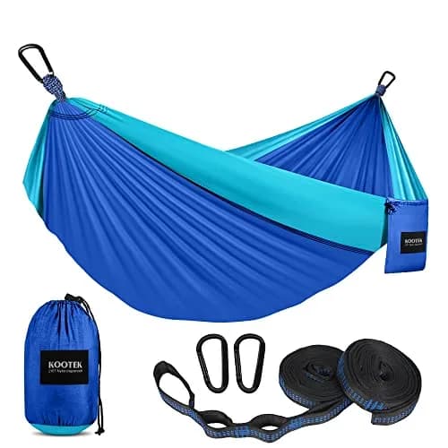 Kootek Camping Hammock 500lbs Capacity | Double Outdoor Camping Essentials, Parachute Nylon thumbnail 1
