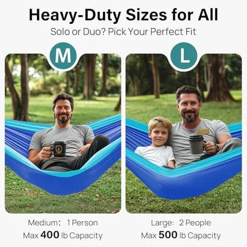Kootek Camping Hammock 500lbs Capacity | Double Outdoor Camping Essentials, Parachute Nylon thumbnail 2