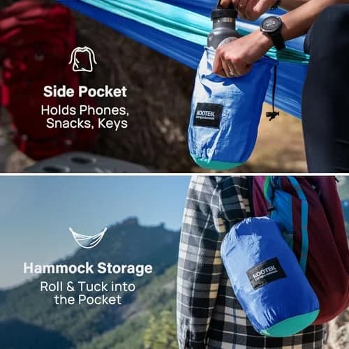 Kootek Camping Hammock 500lbs Capacity | Double Outdoor Camping Essentials, Parachute Nylon thumbnail 4