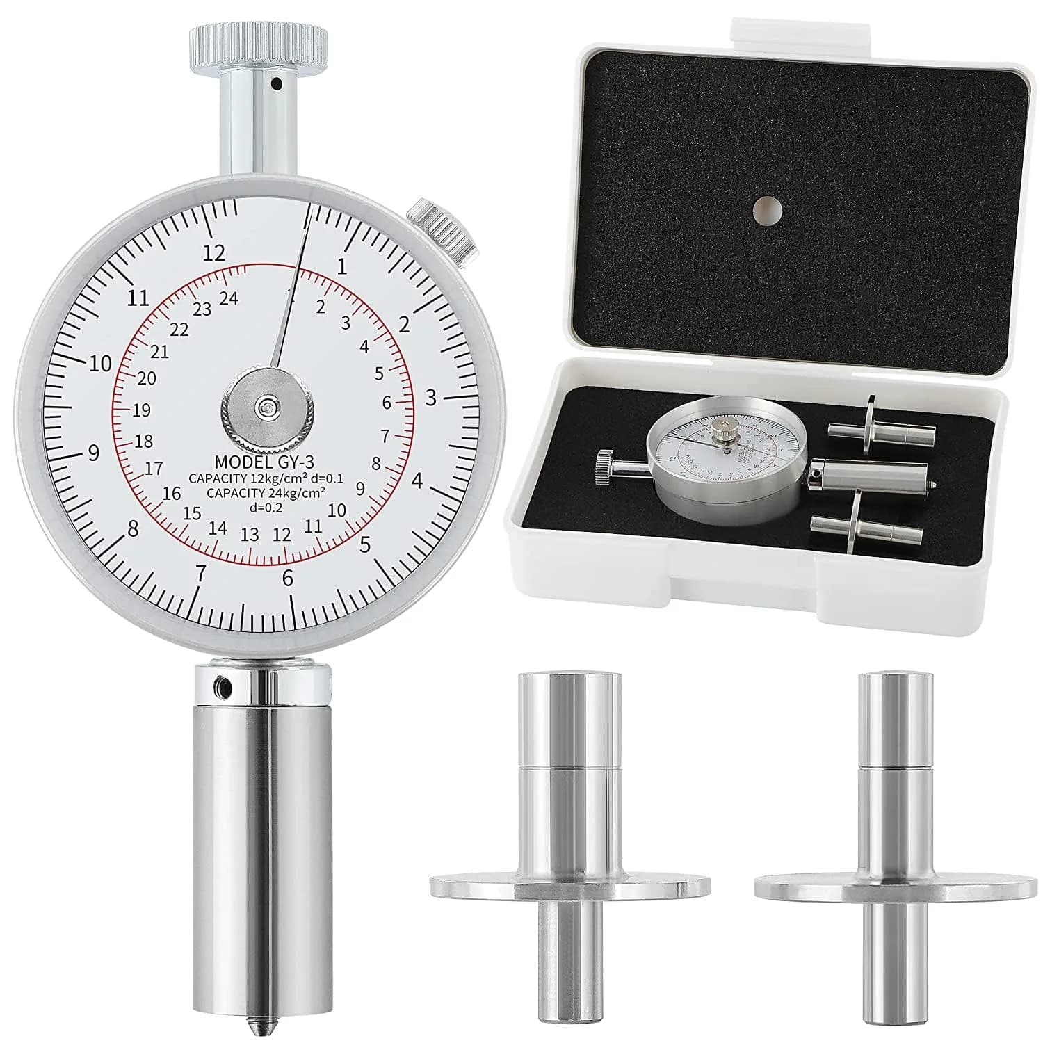 NEWTRY Fruit Penetrometer Handheld Hardness Tester with 2 Types of Probes | Precise Fruit Hardness Measurement — Gy-3