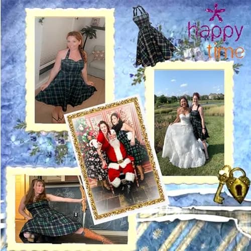 Topdress Vintage Polka Audrey Dress 3XL | Halter Neck, Green Plaid, 95% Cotton thumbnail 5