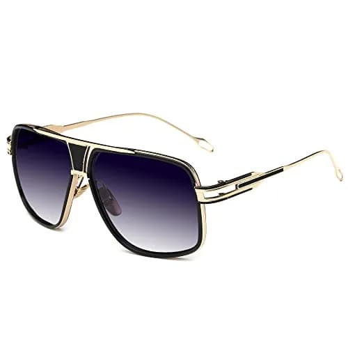 GOBIGER Aviator Sunglasses for Men Gold/Gradient Grey Lens | 59mm (2.32in) Lens Width — Gold/Gradient Grey