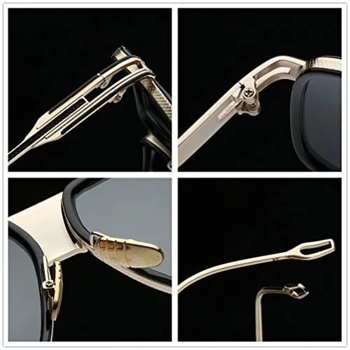 GOBIGER Aviator Sunglasses for Men Gold/Gradient Grey Lens | 59mm (2.32in) Lens Width thumbnail 6