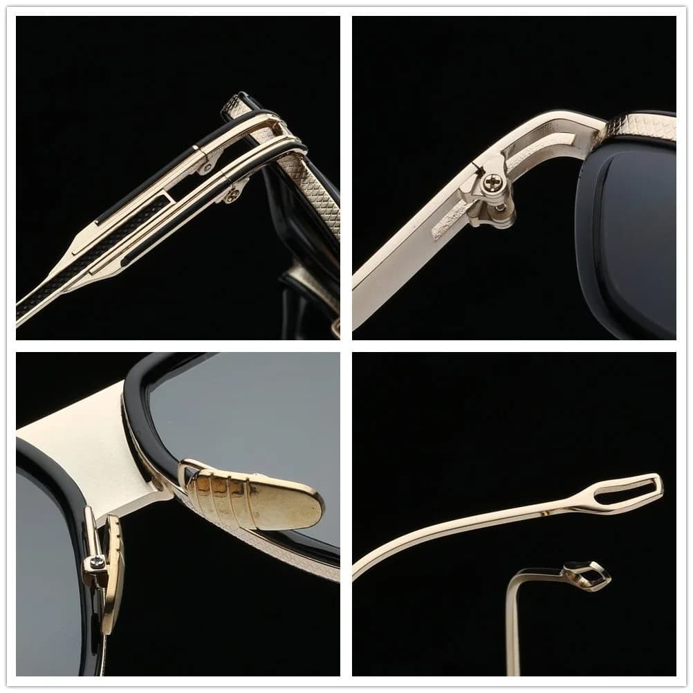 GOBIGER Aviator Sunglasses for Men Gold/Gradient Grey Lens | 59mm (2.32in) Lens Width - view 6
