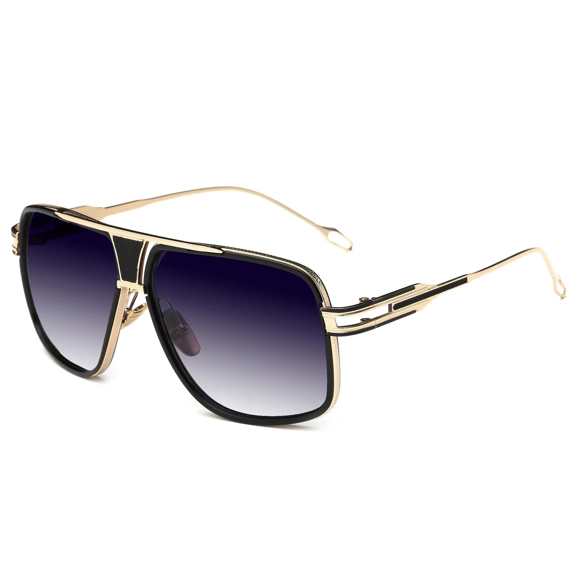 GOBIGER Aviator Sunglasses for Men Gold/Gradient Grey Lens | 59mm (2.32in) Lens Width - main product image