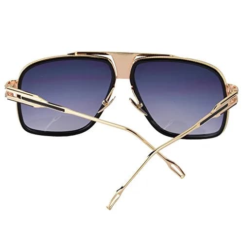 GOBIGER Aviator Sunglasses for Men Gold/Gradient Grey Lens | 59mm (2.32in) Lens Width thumbnail 2