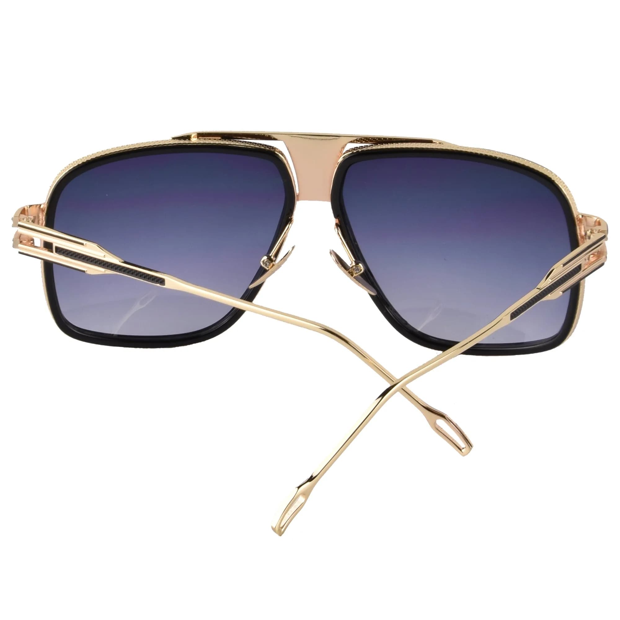 GOBIGER Aviator Sunglasses for Men Gold/Gradient Grey Lens | 59mm (2.32in) Lens Width - view 2