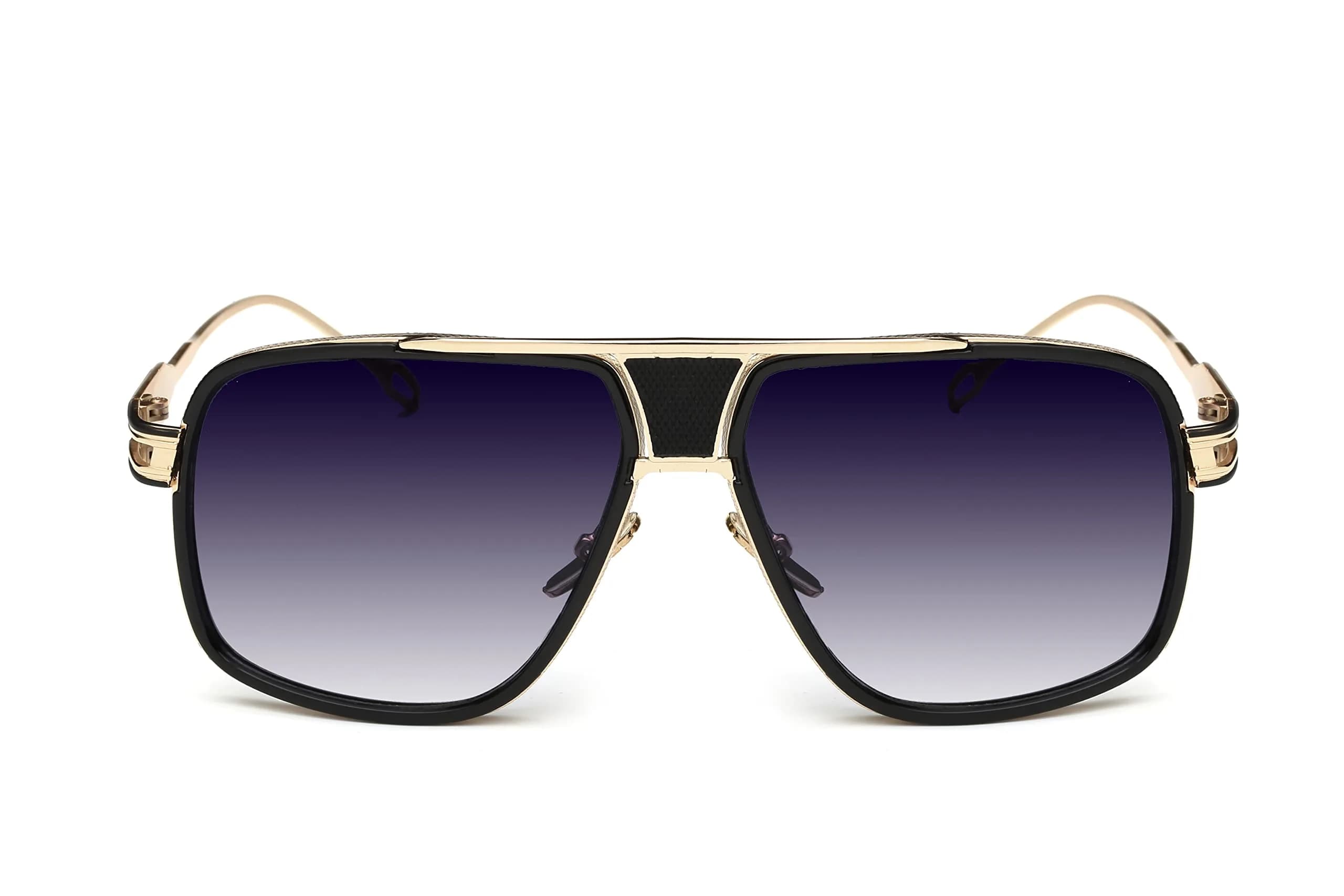 GOBIGER Aviator Sunglasses for Men Gold/Gradient Grey Lens | 59mm (2.32in) Lens Width - view 3