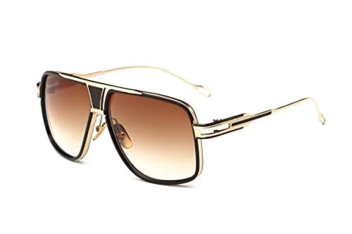 GOBIGER Aviator Sunglasses for Men Gold Brown Lens | Oversized 59mm Lens Width thumbnail 1