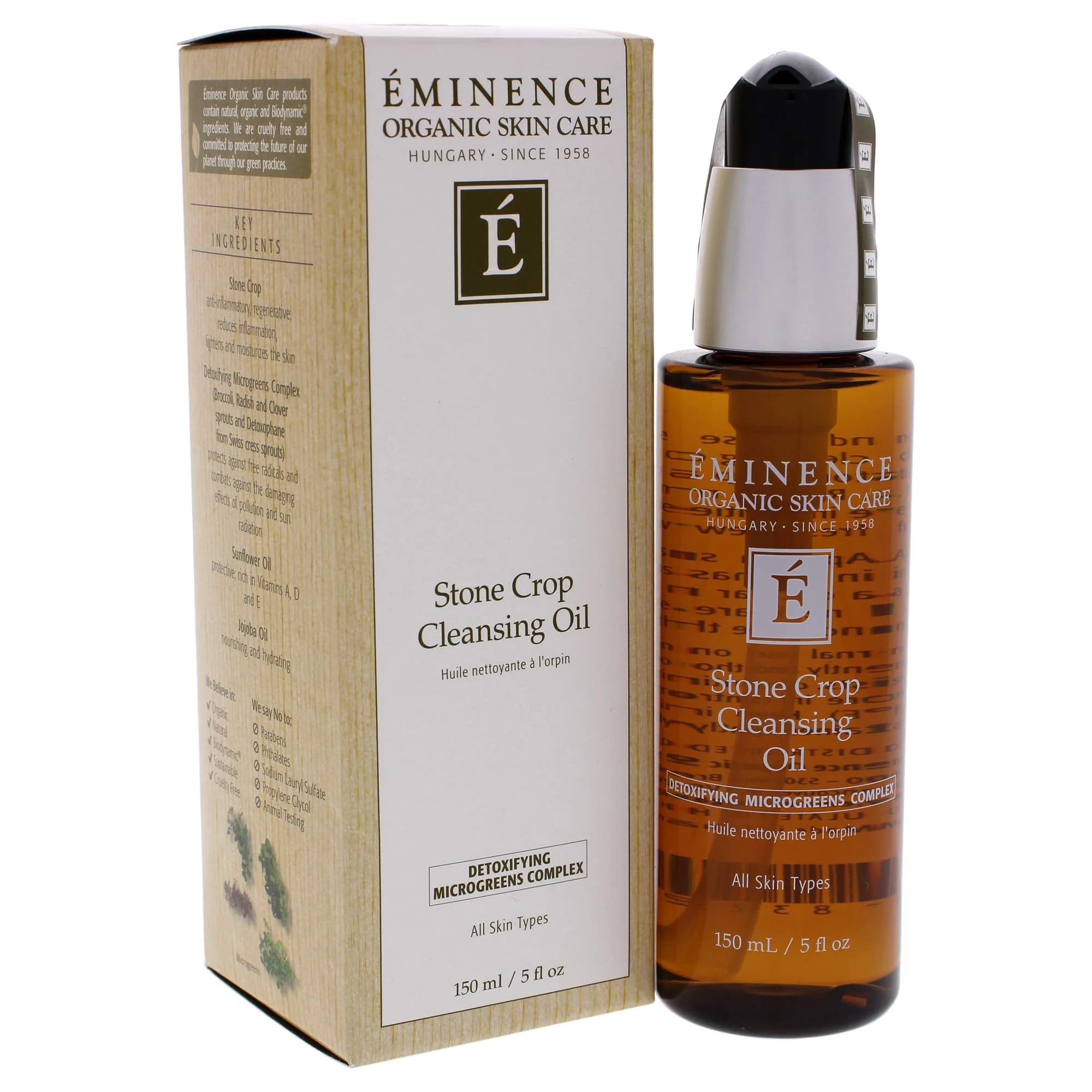 Eminence Organic Skincare Stone Crop Cleansing Oil 148ml (5 Fl Oz) | Gentle Makeup Remover for All Skin Types - view 3