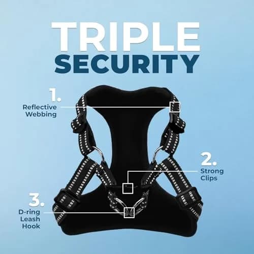 Voyager Step-in Flex Adjustable Dog Harness - Black, Large | Breathable Air Mesh & 3M Reflective Stripes thumbnail 2