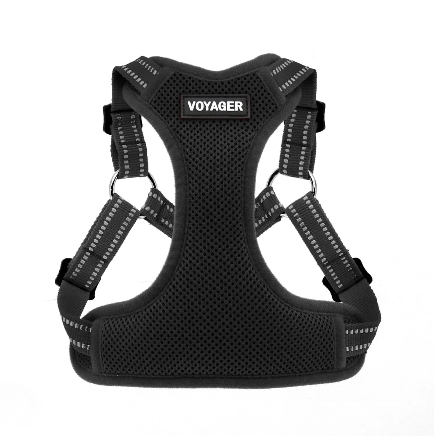 Voyager Step-in Flex Adjustable Dog Harness - Lavender, Small | Breathable Air Mesh, 3M Reflective, No-Pull Design — Harness (Black) / L