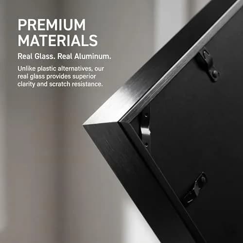Frametory 18x24 Black Aluminum Poster Frame Tempered Glass | Modern Wall Decor (70-120 chars) thumbnail 7