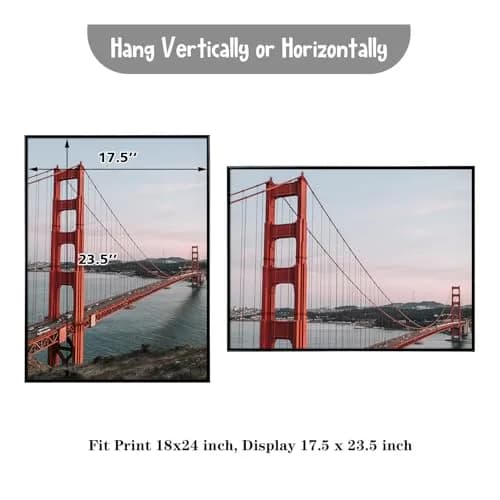 Frametory 18x24 Black Aluminum Poster Frame Tempered Glass | Modern Wall Decor (70-120 chars) thumbnail 8