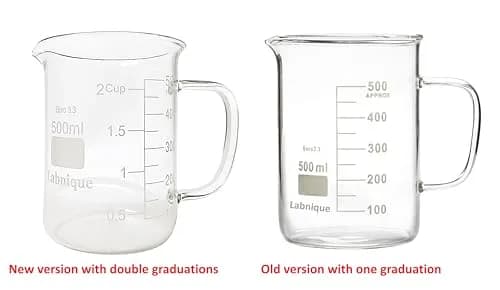 Microyn Glass Beaker with Handle, 500ml (16.9oz / 444ml) | Double Graduated Lab Beaker Mug thumbnail 5