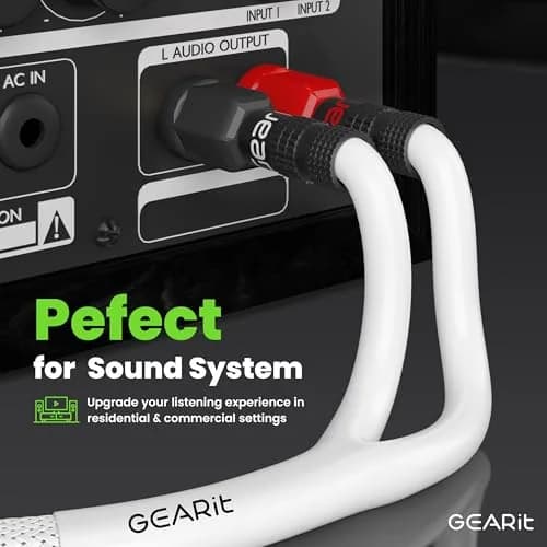 GEARit 12AWG Braided Speaker Cable with Gold-Plated Banana Plugs, 0.91 m (3 Feet) | High-Purity OFC Copper Wire for Amplifiers thumbnail 5