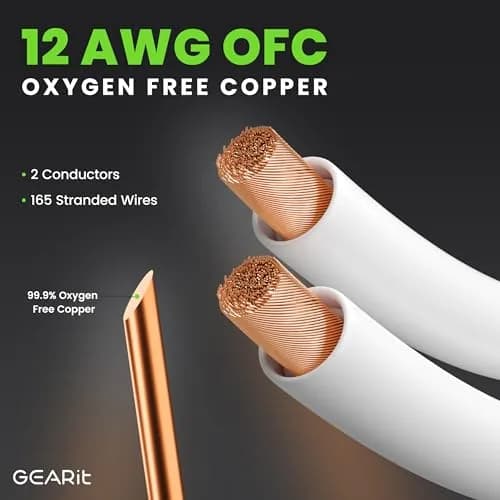 GEARit 12AWG Braided Speaker Cable with Gold-Plated Banana Plugs, 0.91 m (3 Feet) | High-Purity OFC Copper Wire for Amplifiers thumbnail 3