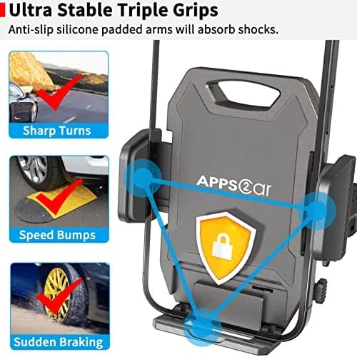 APPS2Car Sturdy CD Slot Phone Mount with One Hand Operation Design, 11.7 cm (4.6 in) | Secure Grip for Safe Driving thumbnail 7