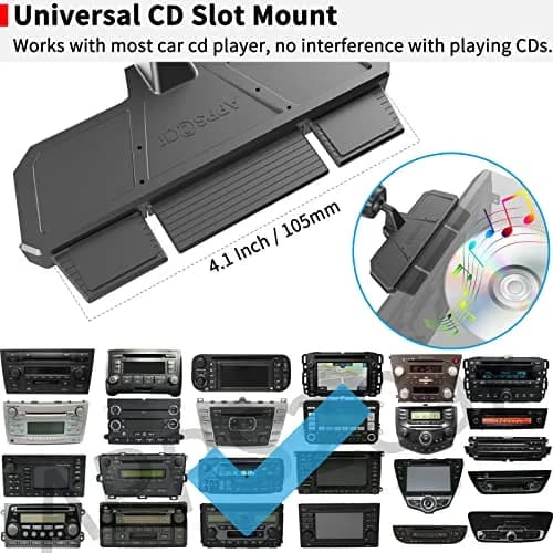 APPS2Car Sturdy CD Slot Phone Mount with One Hand Operation Design, 11.7 cm (4.6 in) | Secure Grip for Safe Driving thumbnail 9