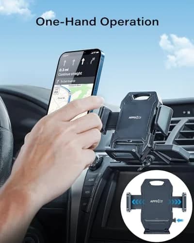 APPS2Car Sturdy CD Slot Phone Mount with One Hand Operation Design, 11.7 cm (4.6 in) | Secure Grip for Safe Driving thumbnail 2
