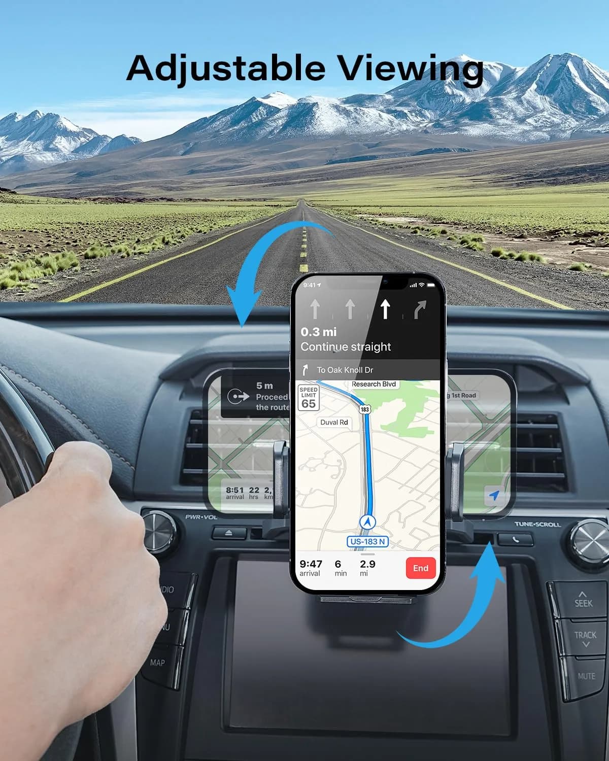 APPS2Car Sturdy CD Slot Phone Mount with One Hand Operation Design, 11.7 cm (4.6 in) | Secure Grip for Safe Driving - view 4