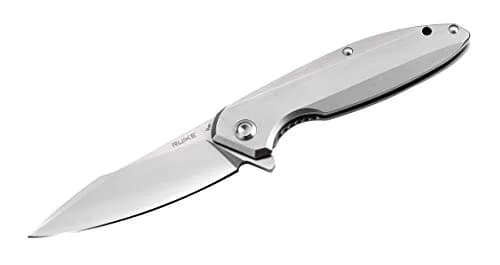 Ruike P128-SF Tactical Folding Knife 3.7" Drop Point Blade | Frame Lock, 14C28N Steel, Black thumbnail 1