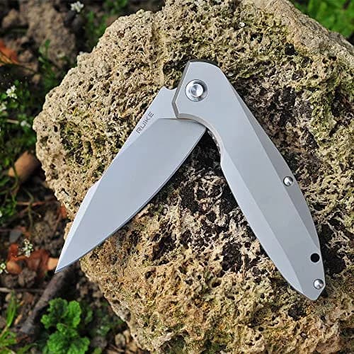 Ruike P128-SF Tactical Folding Knife 3.7" Drop Point Blade | Frame Lock, 14C28N Steel, Black thumbnail 7