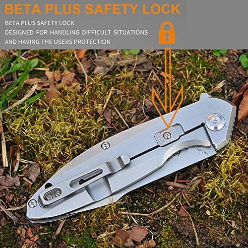 Ruike P128-SF Tactical Folding Knife 3.7" Drop Point Blade | Frame Lock, 14C28N Steel, Black thumbnail 3