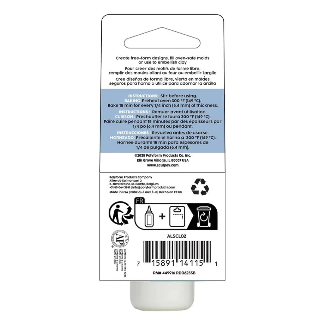 Sculpey Liquid Polymer Oven-Bake Clay, Clear, 59 ml (2 fl oz) | Non-Toxic & Flexible for Crafts - view 2