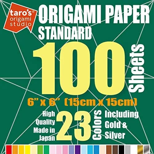 Taro's Origami Studio Standard 6 Inch Square Paper 100 Sheets (15.24 cm) | 23 Colors Including Gold & Silver thumbnail 2