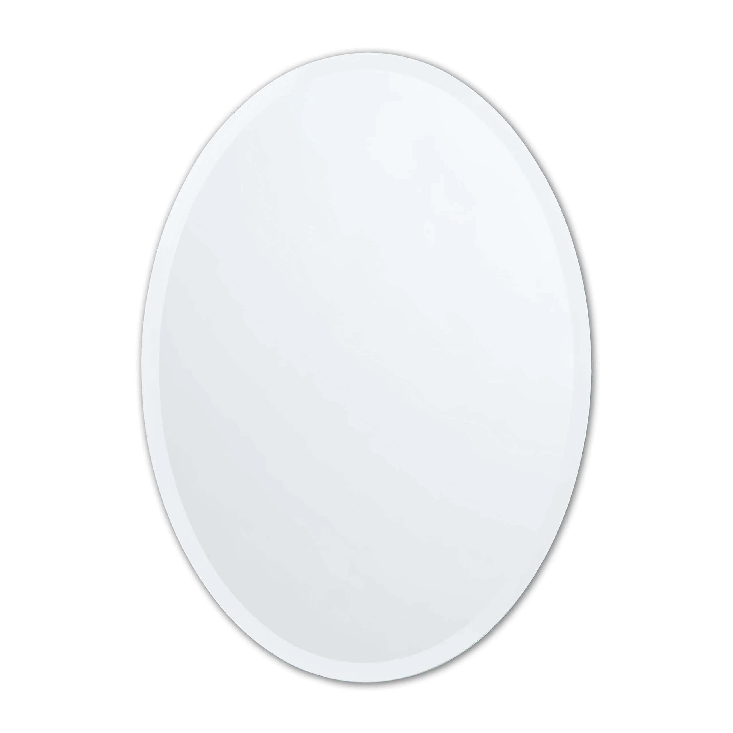 The Better Bevel Frameless Oval Mirror 20" x 27" | Beveled Edge Bathroom Wall Mirror — Oval - Beveled Edge / 27"L x 20"W
