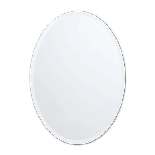 The Better Bevel Frameless Oval Mirror 20" x 27" | Beveled Edge Bathroom Wall Mirror thumbnail 1