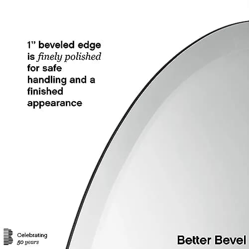 The Better Bevel Frameless Oval Mirror 20" x 27" | Beveled Edge Bathroom Wall Mirror thumbnail 4