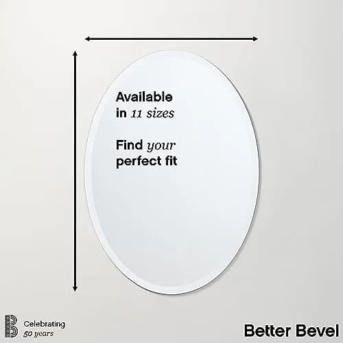 The Better Bevel Frameless Oval Mirror 20" x 27" | Beveled Edge Bathroom Wall Mirror thumbnail 5